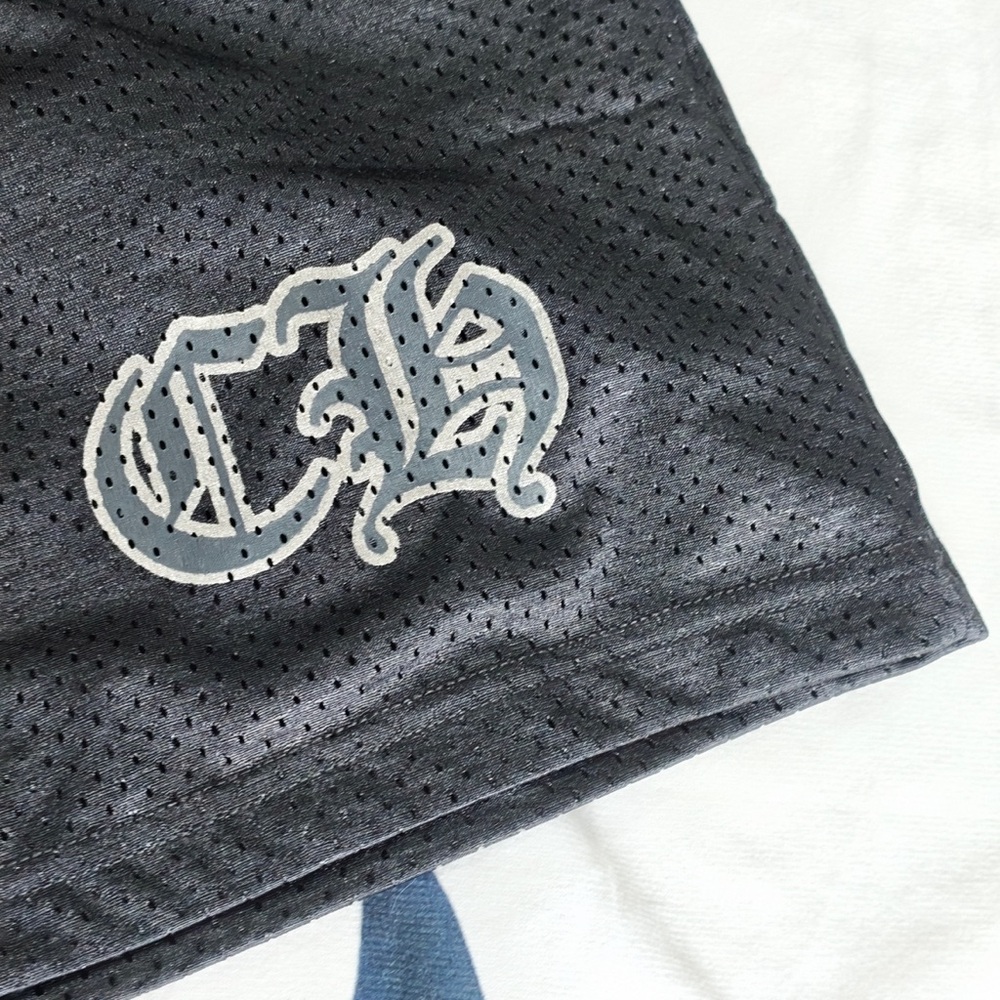 Chrome Hearts Black Mesh Athletic Shorts with Embroidered Logo - Picture 2 of 9